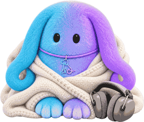 Soul, the Souldog mascot, snuggled in a blanket with ear protection next to him